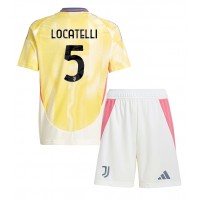 Maglie da calcio Juventus Manuel Locatelli #5 Seconda Maglia Bambino 2024-25 Manica Corta (+ Pantaloni corti)